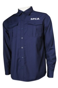 SE063 製作保安制服恤衫 雙胸袋 肩帶 保安制服專門店